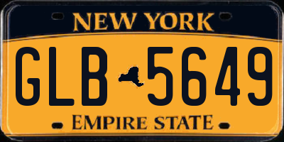 NY license plate GLB5649