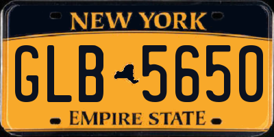 NY license plate GLB5650