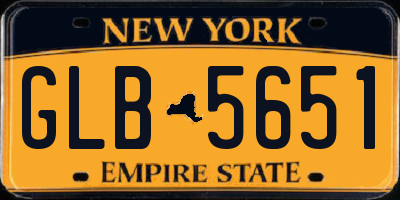 NY license plate GLB5651