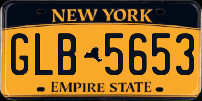NY license plate GLB5653