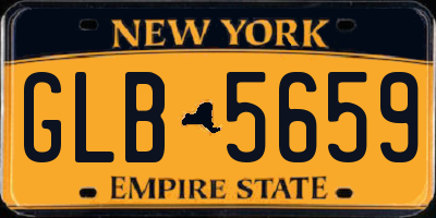 NY license plate GLB5659