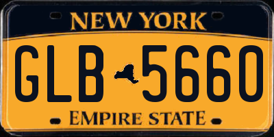 NY license plate GLB5660