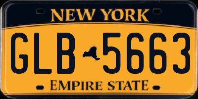 NY license plate GLB5663