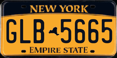 NY license plate GLB5665