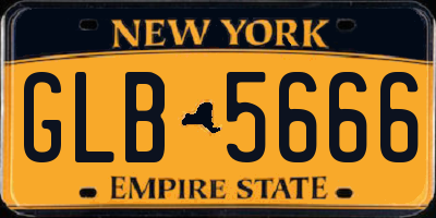 NY license plate GLB5666