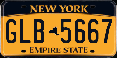 NY license plate GLB5667