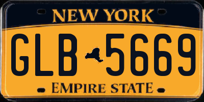 NY license plate GLB5669