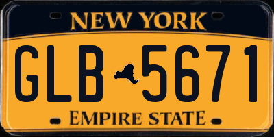 NY license plate GLB5671