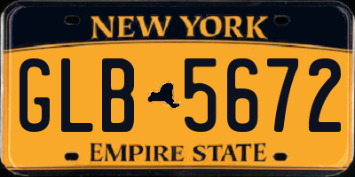 NY license plate GLB5672