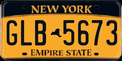 NY license plate GLB5673