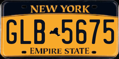 NY license plate GLB5675