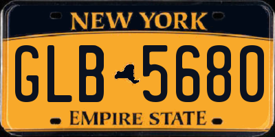 NY license plate GLB5680
