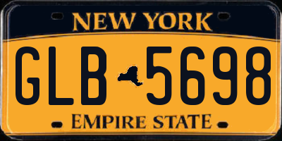 NY license plate GLB5698