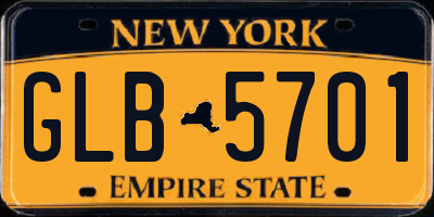 NY license plate GLB5701