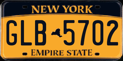 NY license plate GLB5702