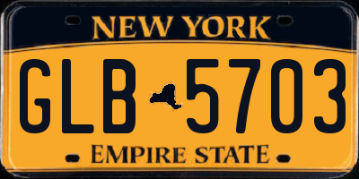 NY license plate GLB5703