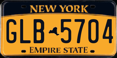 NY license plate GLB5704