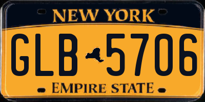 NY license plate GLB5706