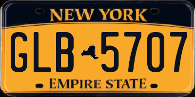 NY license plate GLB5707