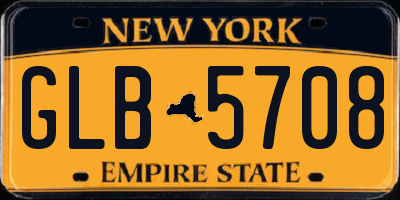 NY license plate GLB5708
