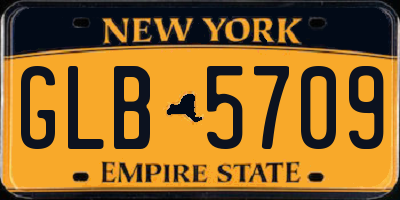 NY license plate GLB5709