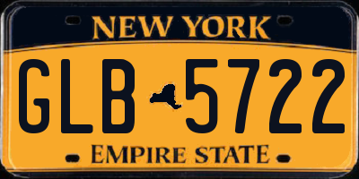 NY license plate GLB5722
