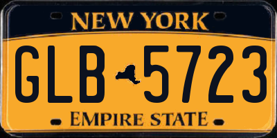 NY license plate GLB5723