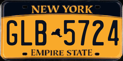 NY license plate GLB5724