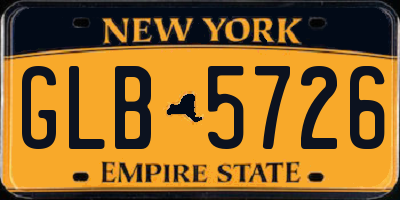 NY license plate GLB5726