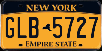 NY license plate GLB5727
