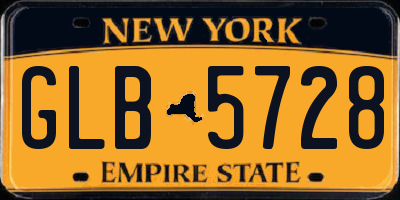 NY license plate GLB5728