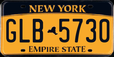 NY license plate GLB5730