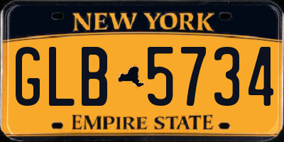 NY license plate GLB5734