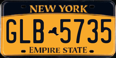 NY license plate GLB5735