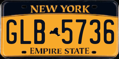 NY license plate GLB5736