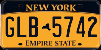 NY license plate GLB5742
