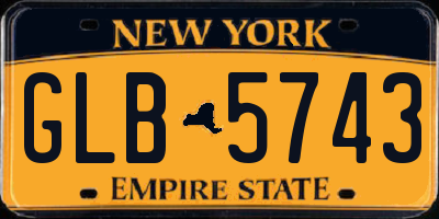 NY license plate GLB5743