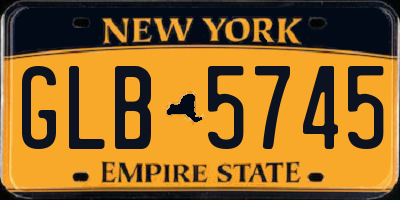 NY license plate GLB5745