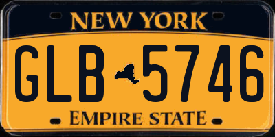 NY license plate GLB5746