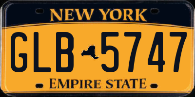 NY license plate GLB5747