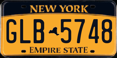 NY license plate GLB5748