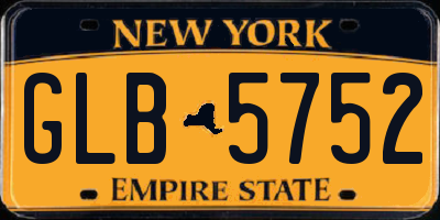 NY license plate GLB5752
