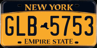 NY license plate GLB5753