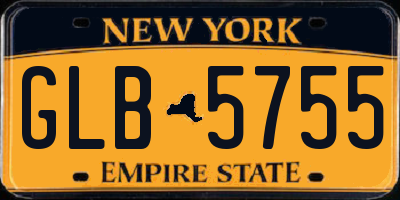 NY license plate GLB5755