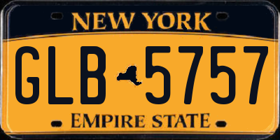 NY license plate GLB5757