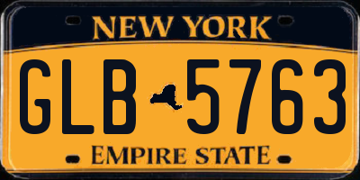 NY license plate GLB5763