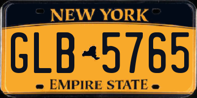 NY license plate GLB5765