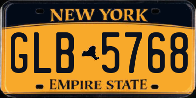 NY license plate GLB5768