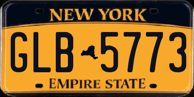 NY license plate GLB5773