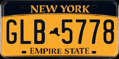 NY license plate GLB5778